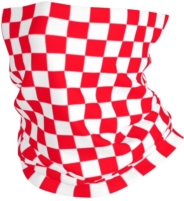 커스텀 레드 블랙 기하학적 체크 무늬 반다나 넥 각반 하이킹 캠핑 랩 스카프 머리띠 워머 페이스 커버, 01 싱글 사이즈, 12 9, 1개