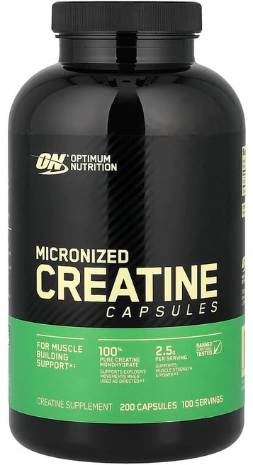 Optimum Nutrition 미분화 크레아틴 캡슐 캡슐 200정(캡슐 1정당 1.25g) OPN-02134, 200정, 1개 - 쿠팡