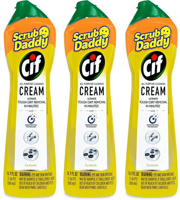 스크럽대디 다목적 클리너 세제 클리프 크림 레몬 3개, 1세트