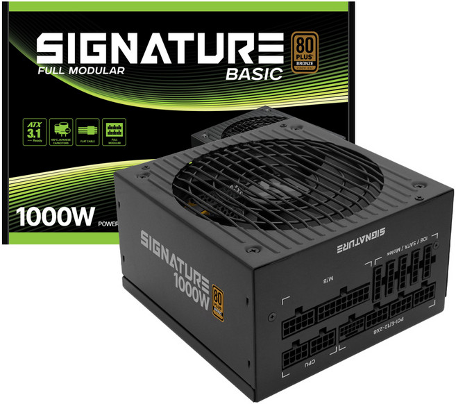 AONE 시그니처 1000W 80PLUS 브론즈 풀모듈러 베이직 블랙 ATX3.1 PC파워