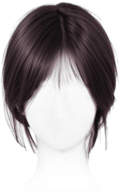 原生修顏八字瀏海假髮增髮片, 法式劉海 - 輕翼網 8*11深棕色 25cm, 1個