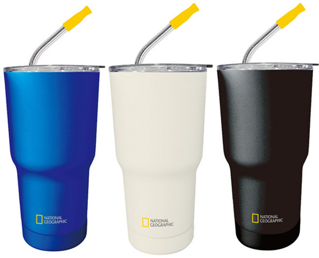 내셔널지오그래픽 빨대텀블러 [아틱이중스텐], 1개, 오프화이트, 600ml