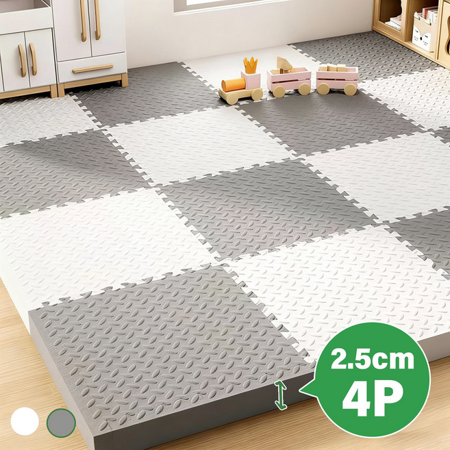 Kemei 대형 조립식 퍼즐매트 강아지 미끄럼방지 매트 양면 거실 바닥 충격방지, 4개, 그레이