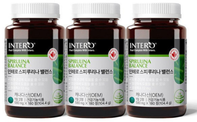 인테로 스피룰리나 3개 스피루리나 스피루니아 항산화 피부건강 챙기기 스피룰라, 인테로 스피룰리나 3개 스피루리나 스피루니아 항산화 피, 180정