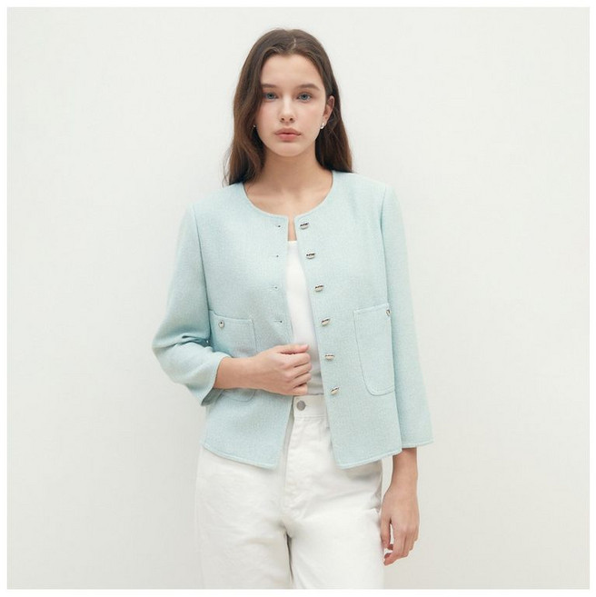 JJ지고트 패치 포켓 라운드넥 크롭 재킷 GR4P0JK401