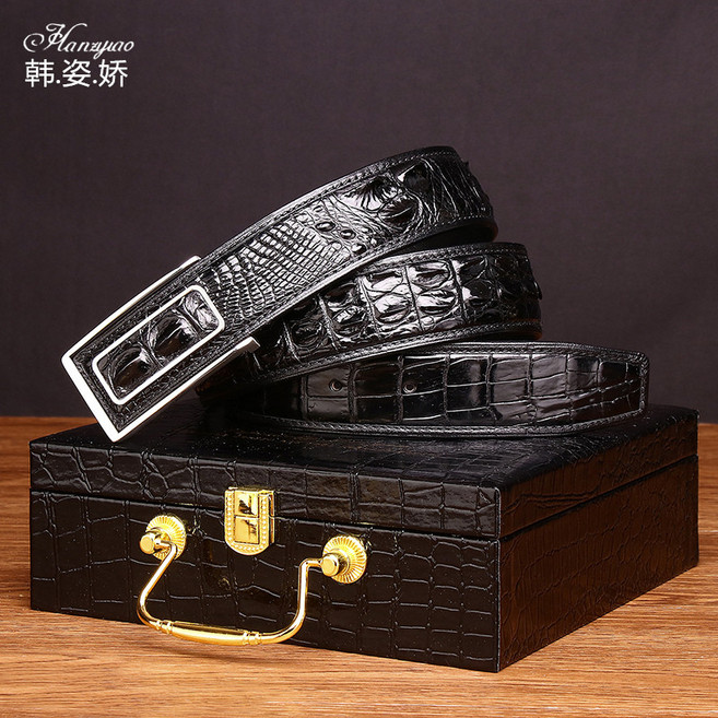 SIAMESE CROCODILE 시암 진짜 악어가죽 벨트 125cm 프리미엄 선물상자 남편 아버지 남친 선물