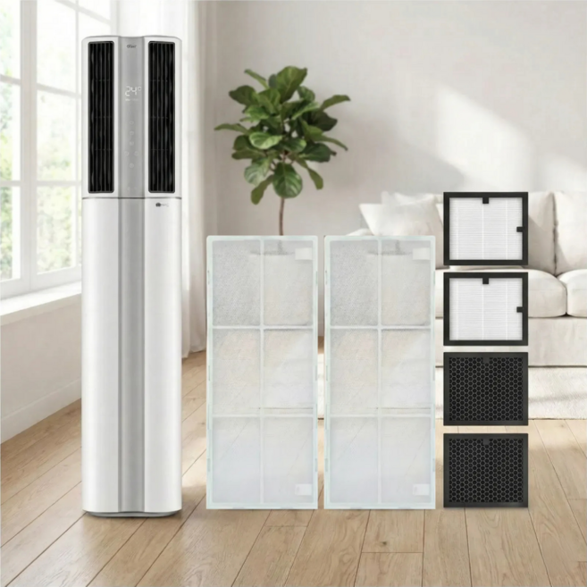LG 엘지 에어컨 휘센 2in1 듀얼 호환 필터 스탠드형 초미세필터2P+미니필터2P+스모그탈취필터2P, 1개, 프리미엄세트