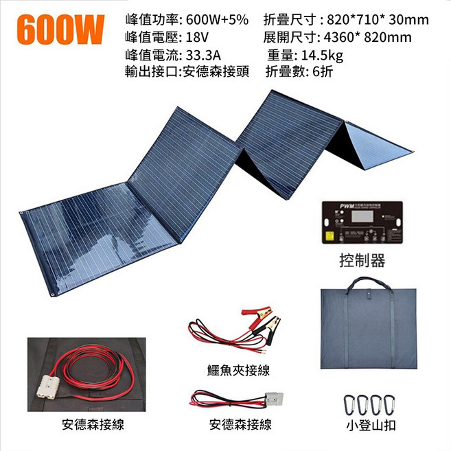 Felsted 菲仕德 300W 太陽能板 ETFE單晶硅面板, 1個, YC600W 18V/36V 附送控制器