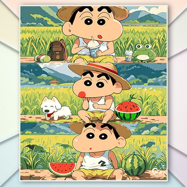 뿌로리 보석 십자수 귀여운 야옹이 캐릭터 시리즈 패브릭형 40X50 DIY 비즈공예, 1세트, A56