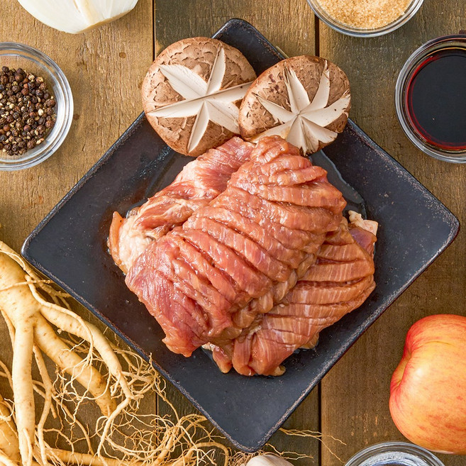 복순네고깃간 수제 인삼 양념 돼지 목살갈비 1Kg, 1개