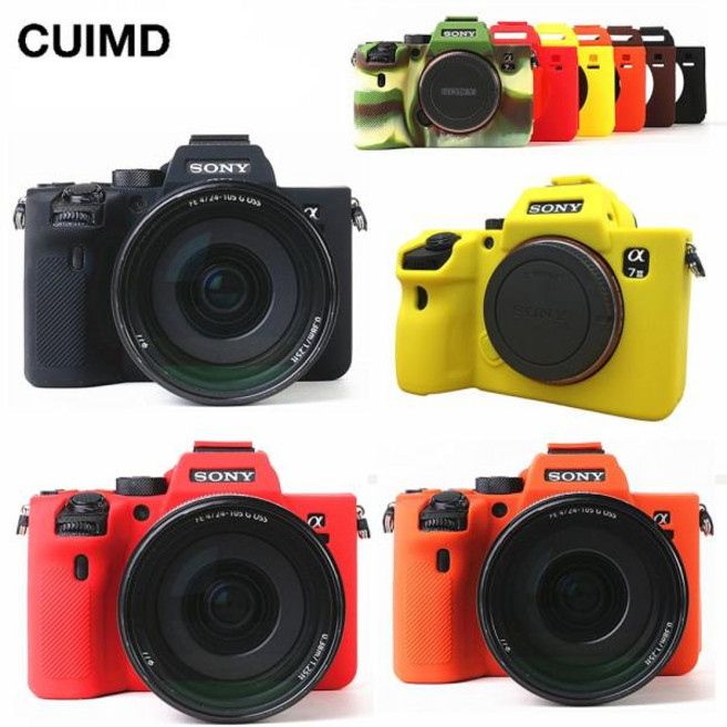 실리콘 케이스 아머 스킨 카메라 가방 커버 소니 A7c A9 A7 A7R A7S Mark II III IV A7II A7SII A7RII A7II, 16 A7SII A7RII Black, 1개