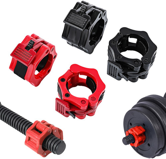 1초 원터치 역기봉 바벨락조 바벨고정 조임쇠 마구리, 레드