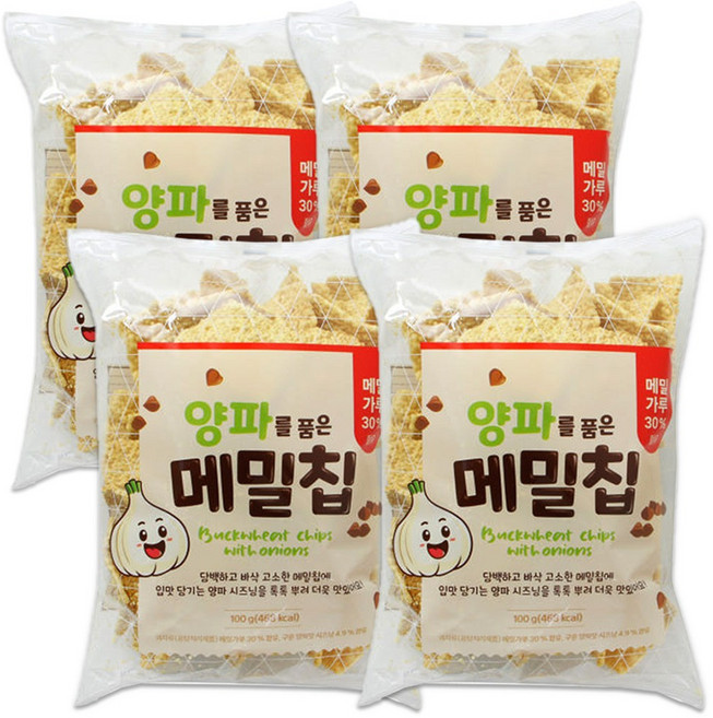 GloRyHy싱싱 양파를 품은 메밀칩 과자, 100g, 4개