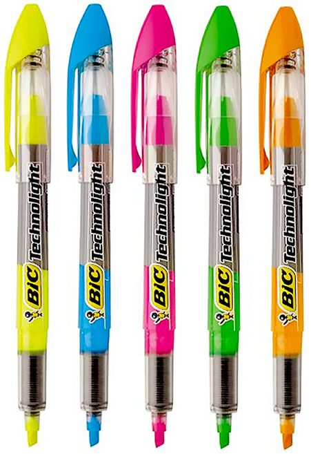 BIC 빅 테크노라이트 형광펜 빅 형광펜 12입 1타, 블루 12입(1타)