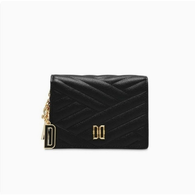 닥스 블랙 퀼팅 로고 참장식 반지갑 + 케이스