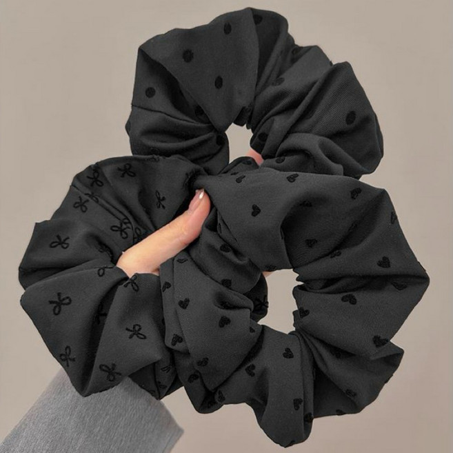 리본 도트 곱창 머리끈 헤어 스크런치 대형 3종 세트