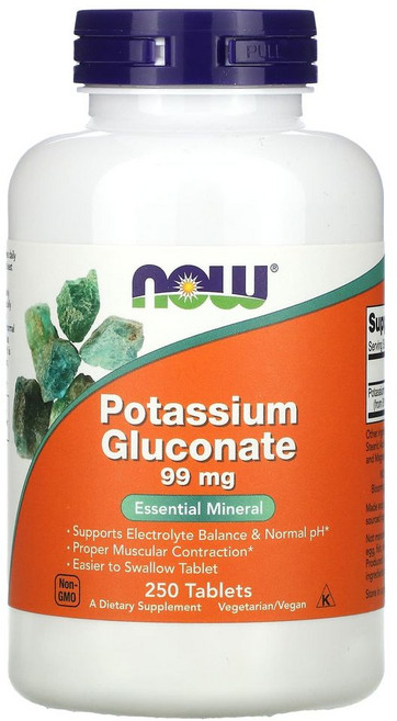 나우푸드 글루콘산칼륨 99mg 250정, 3개