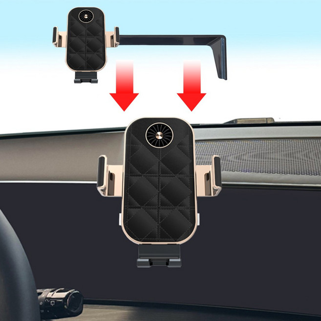 지시그니처 싼타페 MX5 핸드폰 휴대폰 거치대 무선충전 쿨링팬 C38-H1Y, 블랙, 1개