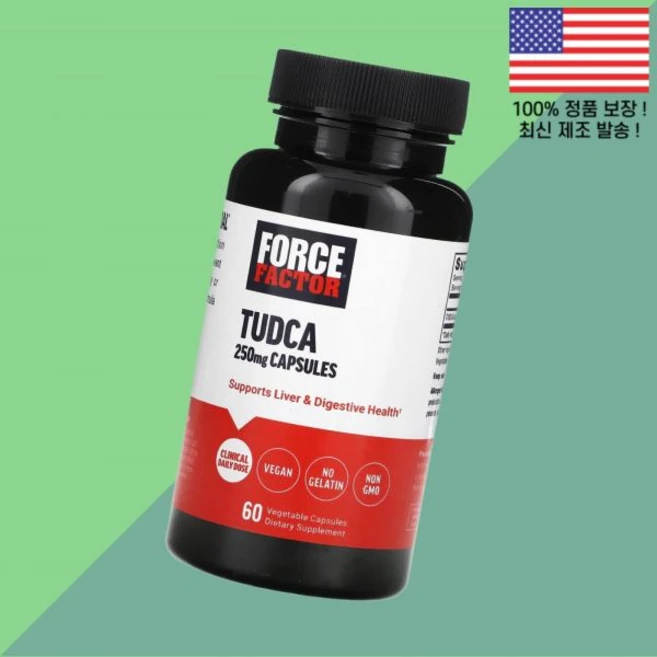 포스 팩터 투드카 250mg 식물성캡슐 60정 Force Factor Tudca 60 Vegetable Capsules, 포스 팩터 투드카 250mg 식물성 베지캡슐 60정 F, 1개 - 쿠팡
