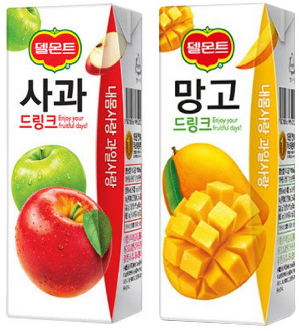 델몬트 드링크 사과x32팩+망고x32팩, 1세트, 190ml