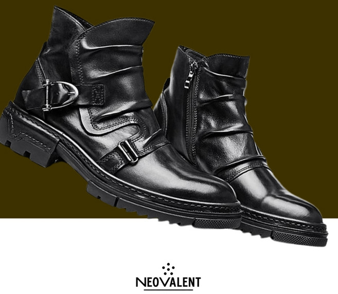 NeoValent 천연 소가죽 남성바이크 라이딩 부츠