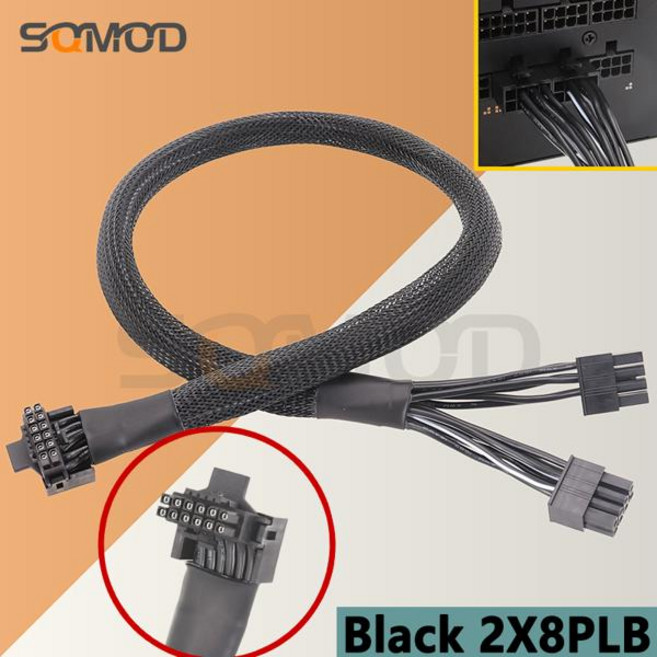 12VHPWR 모듈형 2 x CPU 8핀 16핀 3x CPU 8핀 수 RTX 4090 쿨러 마스터 V SFX V550 V650 V750 V850 골드 PSU용, 60cm+Black 2X8PLB, 1개