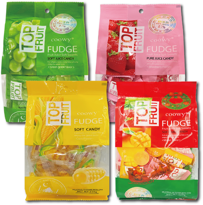 coowy 크리스마스 탑젤리 3종믹스+옥수수+딸기+청포도 320g 4종세트, 4개