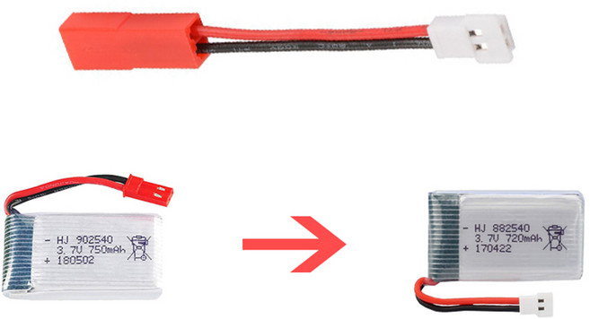 3.7V 드론 배터리 JST to MOLEX 아답터 케이블 변환 커넥터 젠더, 1개, (H12C) 6젠더(JST-MOL)