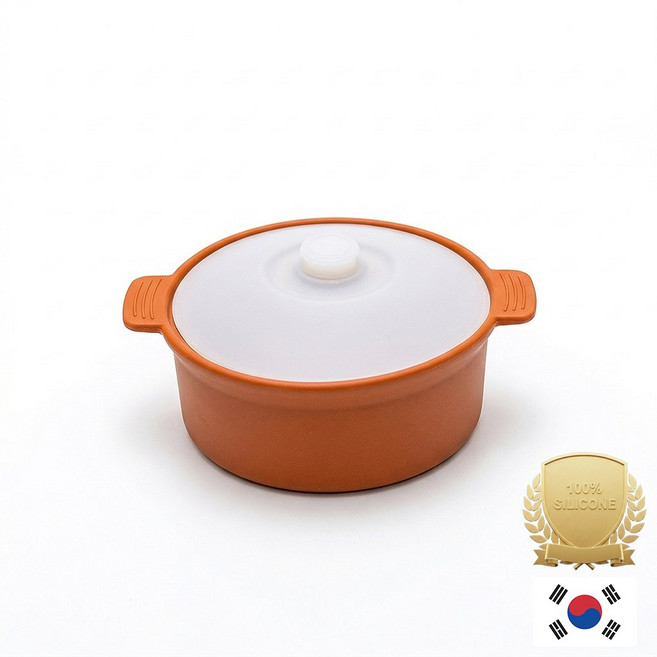 아티즌 쿡 국산 실리콘 계란찜기 전자레인지 용기 내열유리 찜기 주방용품 이유식 용기, 1개, 대형 원형 / 바디:카라멜 / 뚜껑:반투명