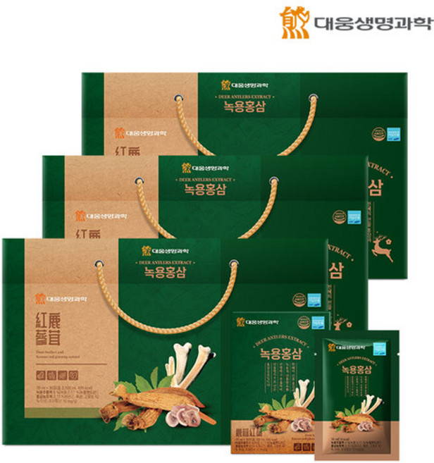 대웅생명과학 녹용 홍삼 70ml 30포 3세트(90포), 2.1L, 3세트