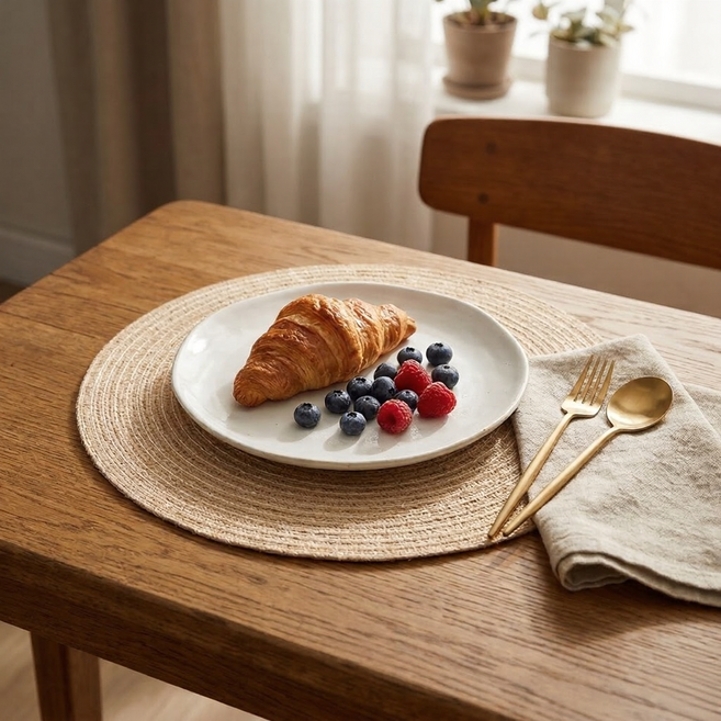 장씨마켓 오염방지 미끄럼방지 테이블 매트, 1개, 38x38cm, 베이지