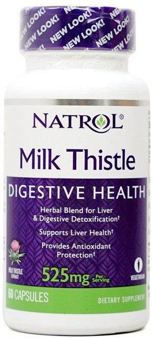 [당일배송] 정품 나트롤 milk thistle 525mg 60캡슐 면역력 피로회복, 60정, 1개