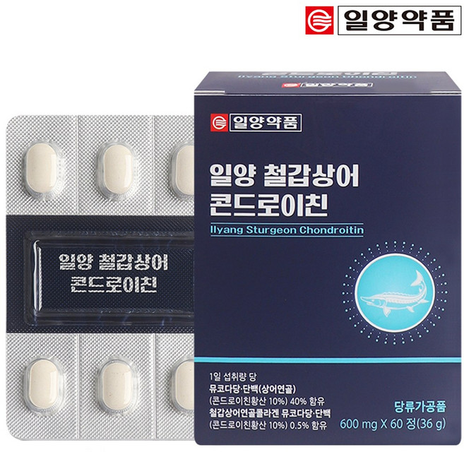 일양 철갑상어 콘드로이친 뮤코다당 단백 상어연골 콜라겐 정, 1개, 60정