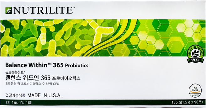 암웨이 뉴트리라이트 프로바이오틱스 밸런스 위드인 (90포) + 도파민패치 30매, 1.5g