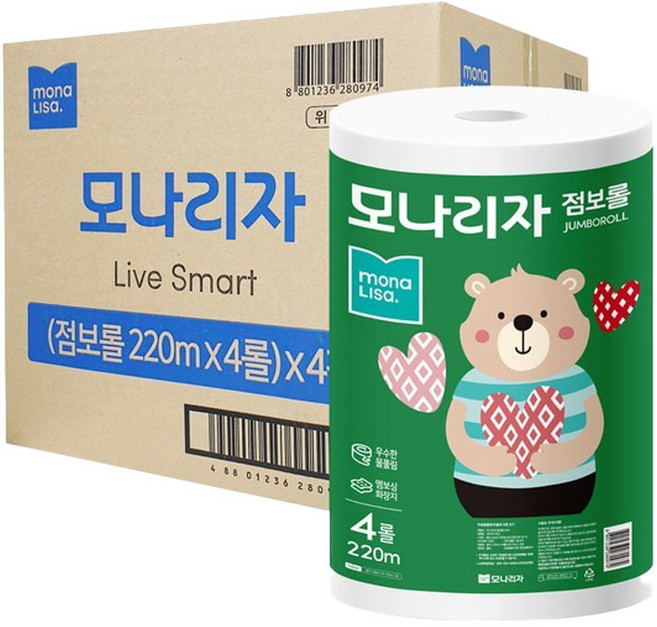 모나리자 점보롤 220m 16롤 1박스