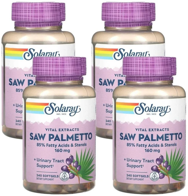 솔라레이 바이탈 추출물 쏘팔메토 160mg 소프트젤, 240정, 4개 - 쿠팡