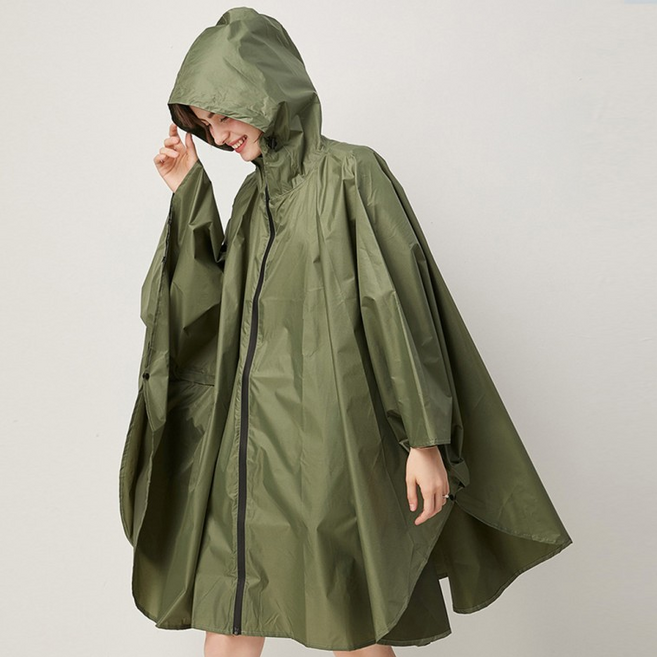 봄 나들이 고급 판초우의 레인코트 장마철 우비 비옷 휴대용 우의 성인용우의 코트형우의 다회용우의 등산 캠핑 낚시 비상시 체험학습 소풍 방학 여행, 블랙