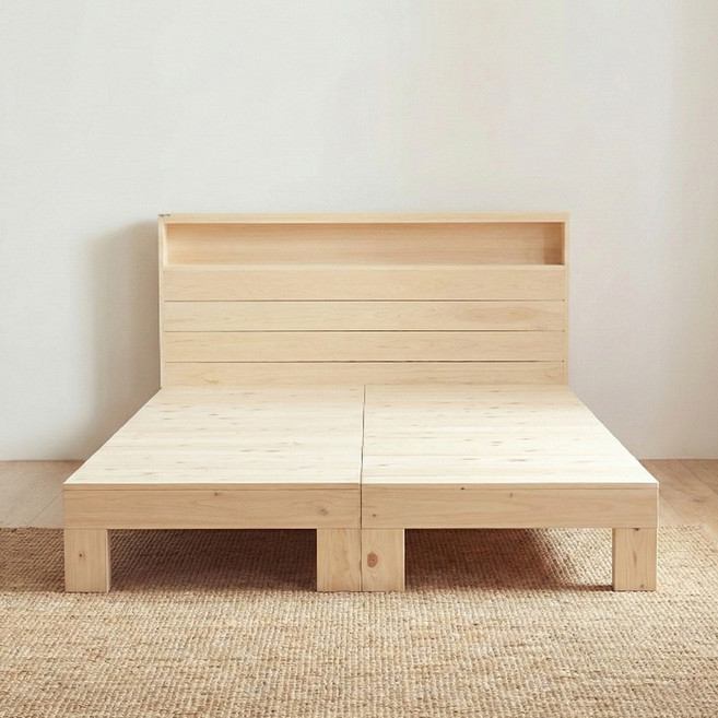 동서가구 케어 편백나무 통원목 수납헤드 Q 침대 프레임 (LED 미포함) DF928130, 300mm