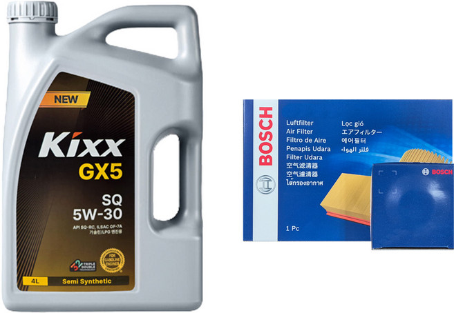 [킥스 GX5 5W30] SM6 2.0 LPI LPG 엔진오일 필터세트, 1개