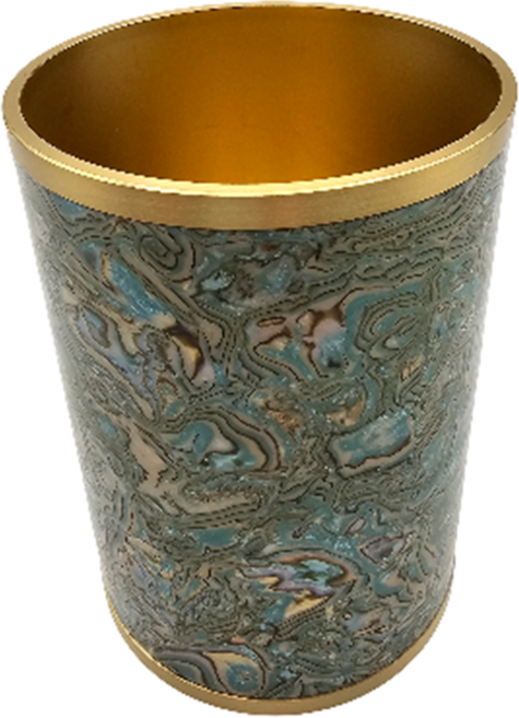 상감 자개 황동 연필꽂이 마더오브펄 펜통, 1개, 자개 골드