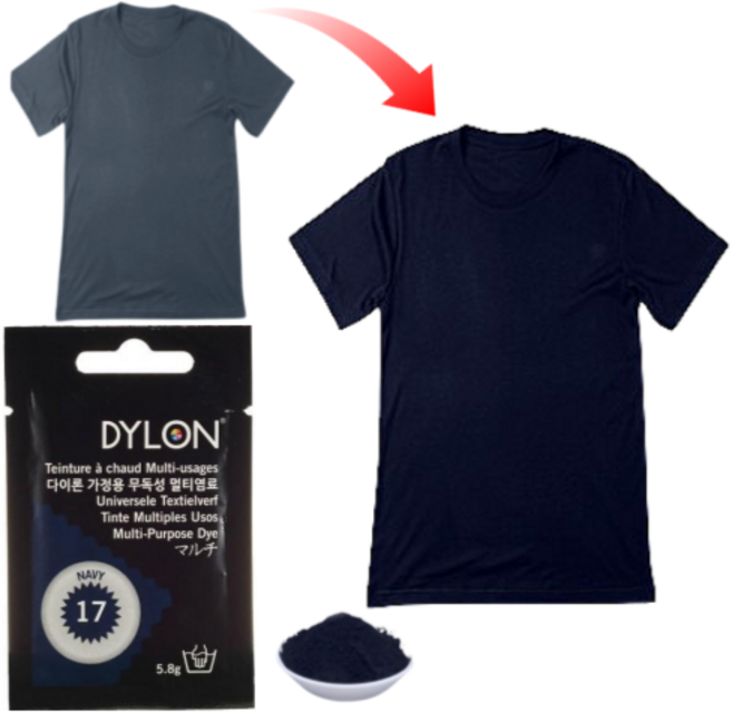 물빠짐 색복원 멀티염료 옷염색약 네이비(Navy)