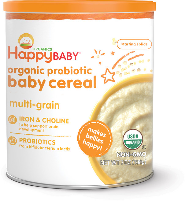 Happy Baby 프로바이오틱 시리얼 분말 어린이 미음 198g, 잡곡(Multi Grain), 1개