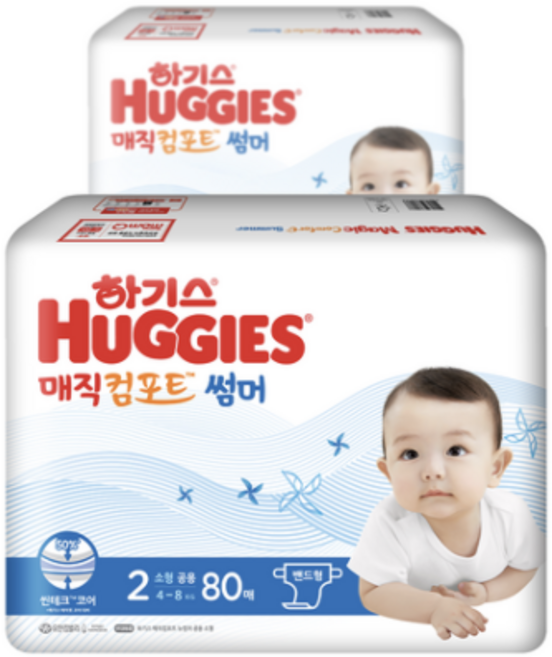 하기스 2021 매직 뉴컴포트 썸머 밴드형 공용 소형 2단계 (4~8kg), 320매