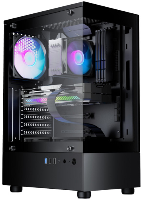 투민시스템 TA100 RGB 강화유리 미들타워 케이스 블랙, 1개