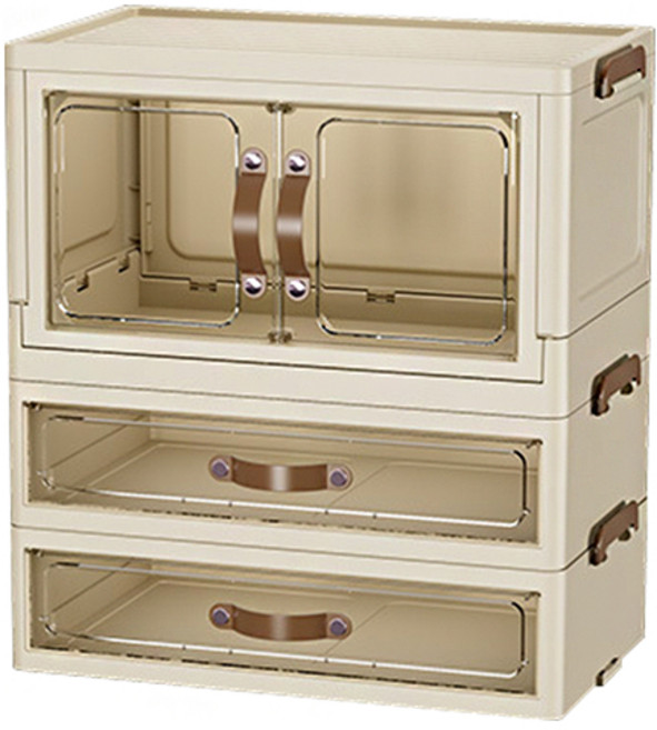 棒棒家居 桌面收納櫃 桌上收納盒 桌面文件架, 二層抽屜+門櫃 (2入內可超取)