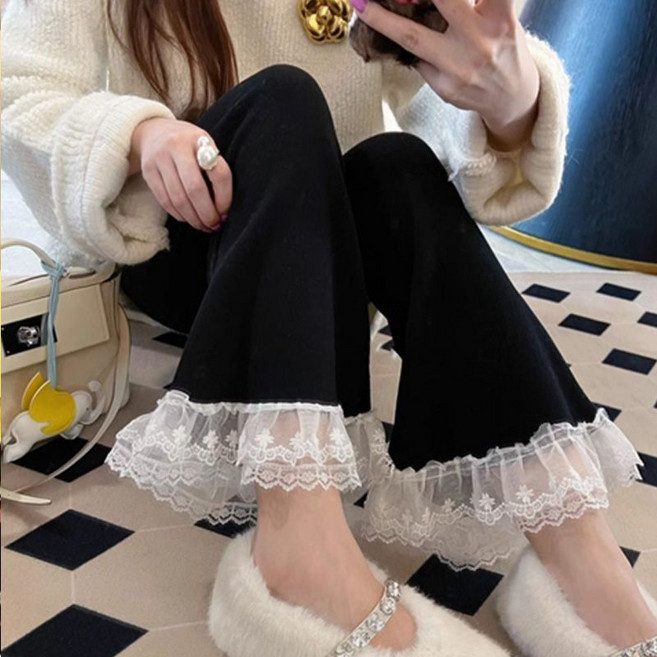 여성 나팔바지 봄 가을 캐주얼 빅사이즈 하이웨스트 부츠컷 팬츠 여자 여름 패션 코디 얇은 바지 WMY