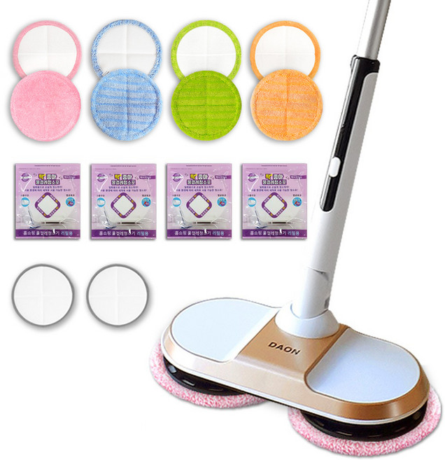 다온 NEW 파워풀 V360 무선 물걸레청소기+걸레 8장+청소포 88매+부착패드 2장