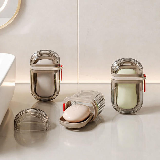 휴대용 여행용 비누케이스 비누받침, 2개, 유광투명