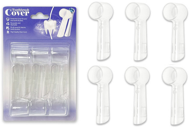 구강 B IO 시리즈 전동 칫솔 방진 보호 캡 여행 용품에 대 한 6 개/갑 헤드 커버, Transparent, 01 Transparent, 1개