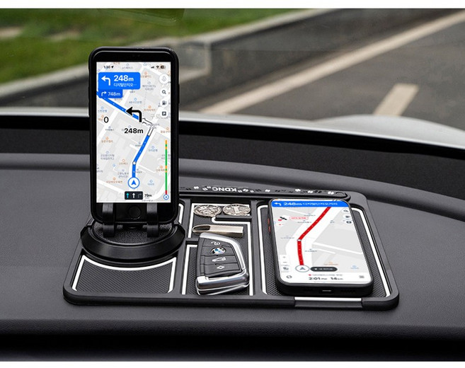 KDNC 차량용 휴대폰 거치대 대시보드 무설치 세트, 블랙, 1개